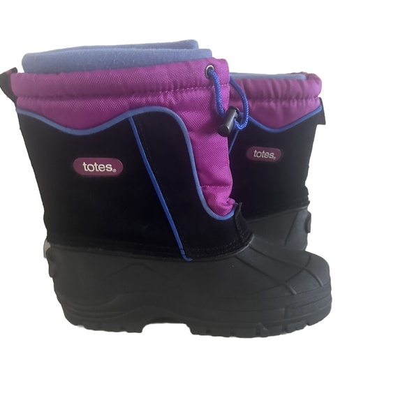 Totes Snow Boots Girls Waterproof Sz 4 All Weather Mid top Pink Winter Boots - Picture 1 of 7